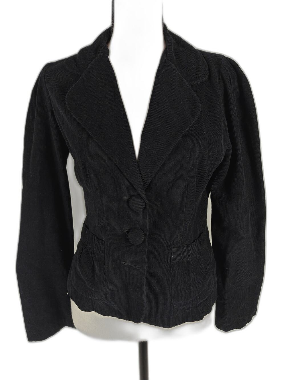 Women's Angie Black Corduroy Blazer Jacket Size Large
